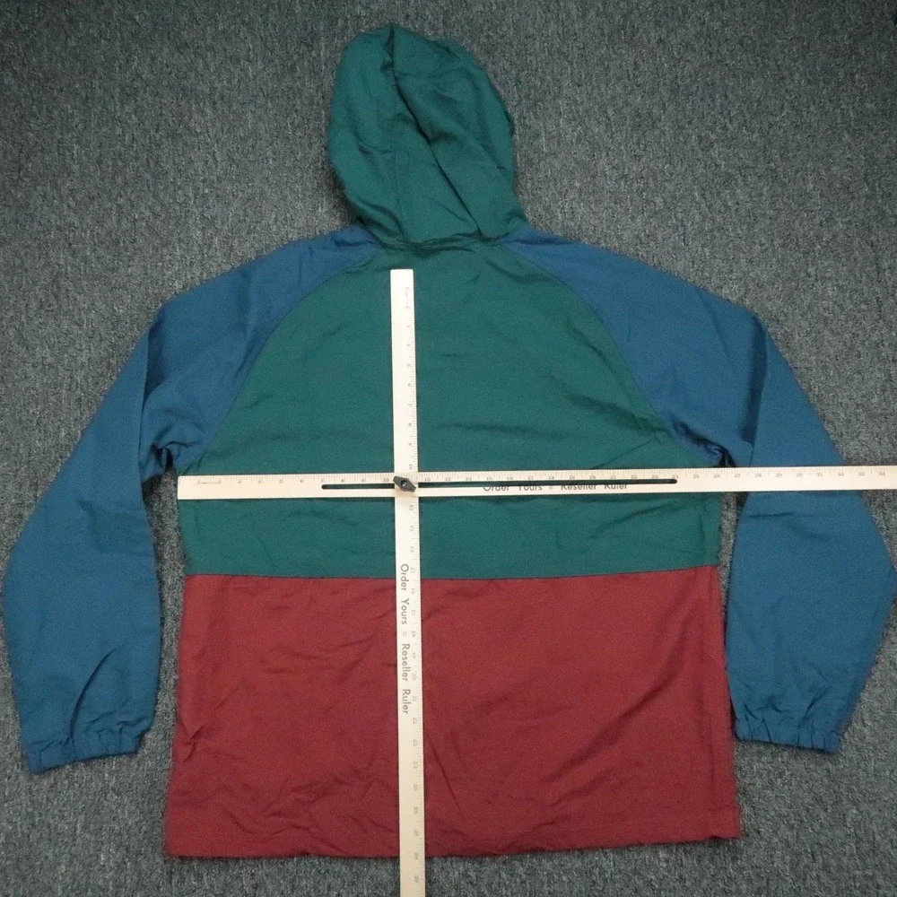 LL Bean Jacket Mens XXL Green Blue Mountain Classic Windbreaker Hooded Full Zip